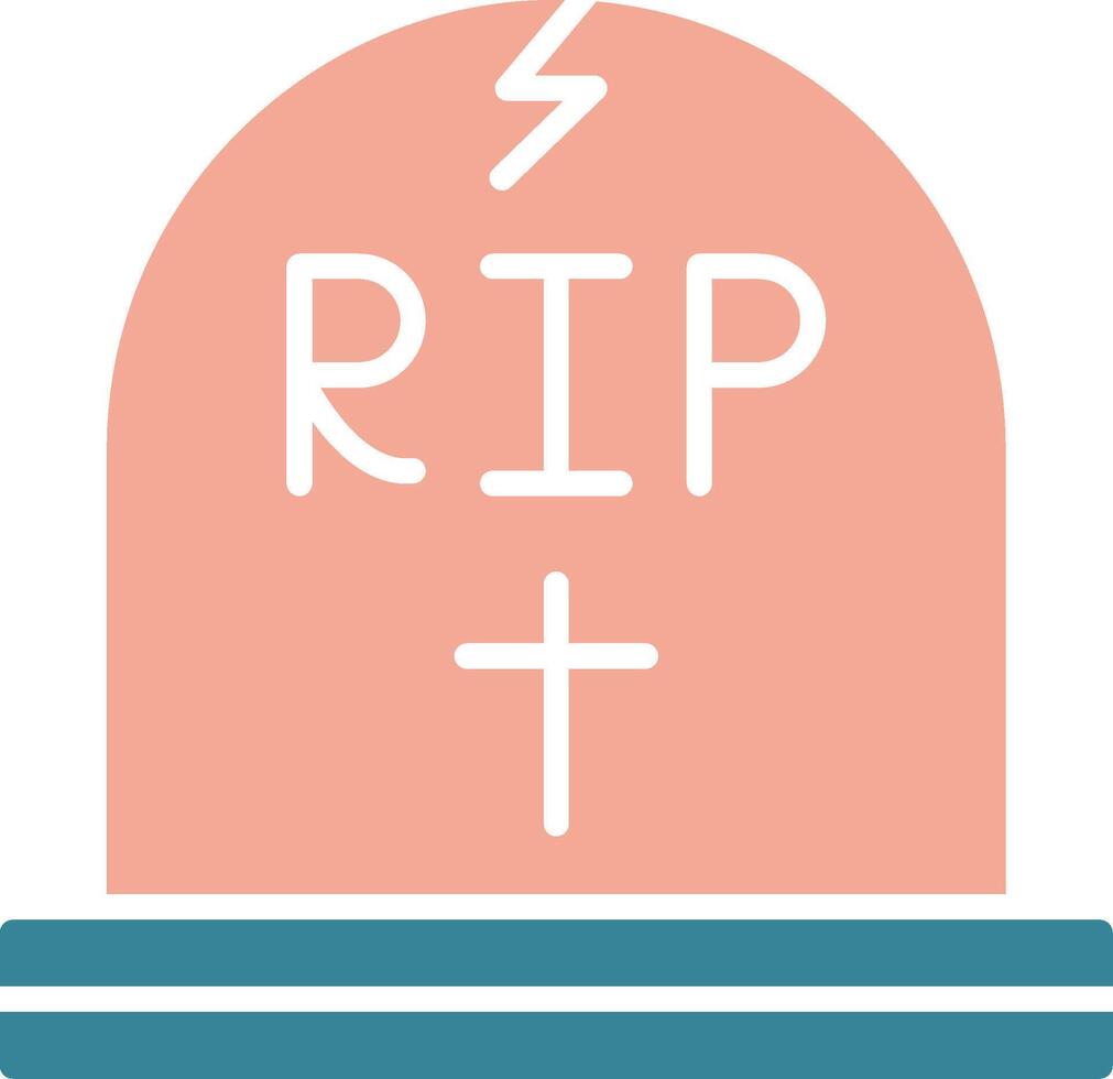 Tomb Glyph Two Color Icon vector