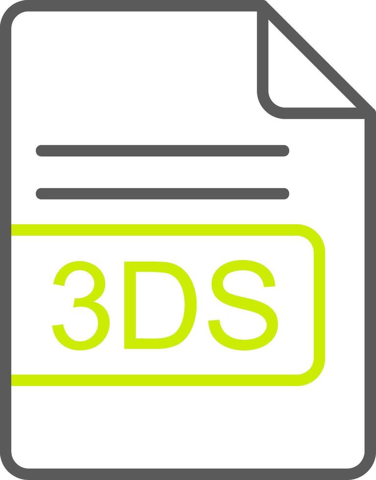 3DS File Format Line Two Color Icon vector