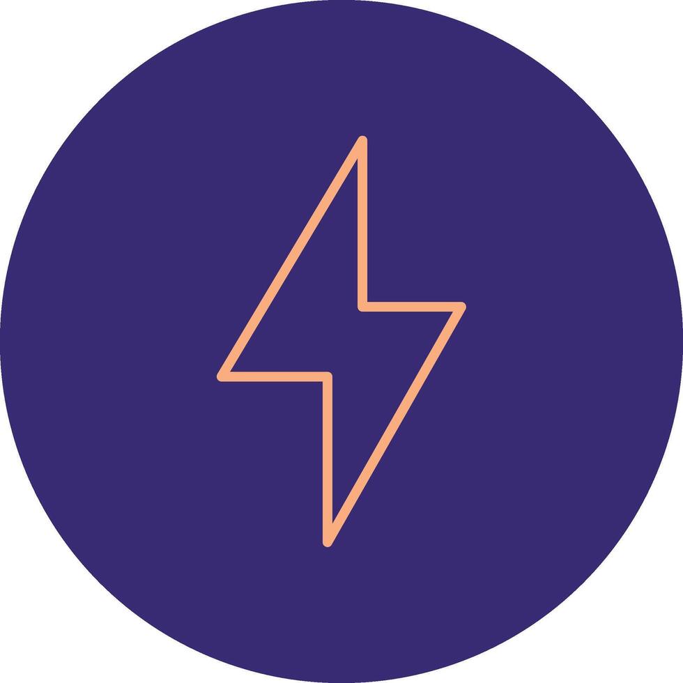 Thunder Bolt Line Two Color Circle Icon vector