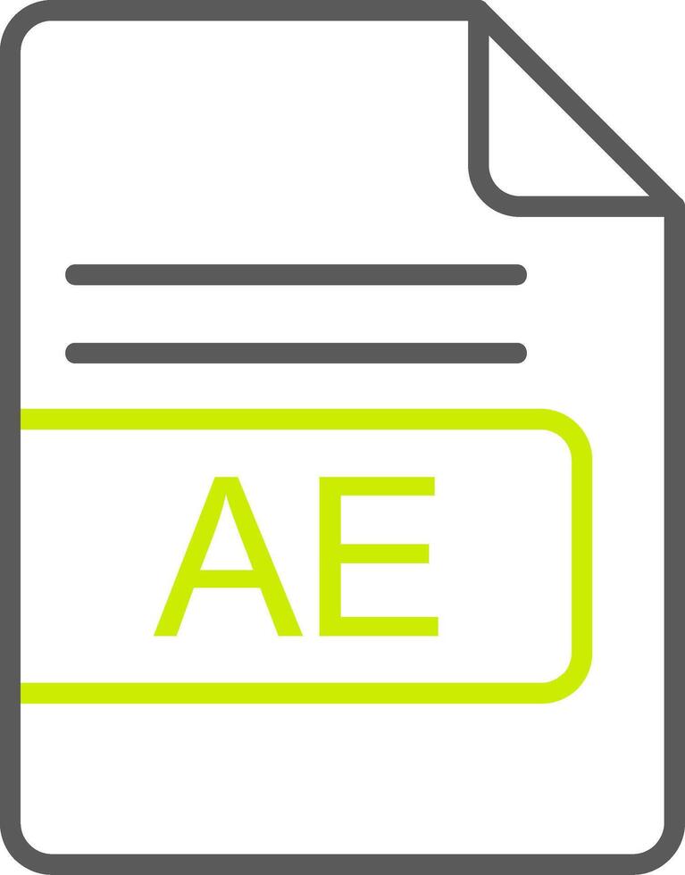 AE File Format Line Two Color Icon vector