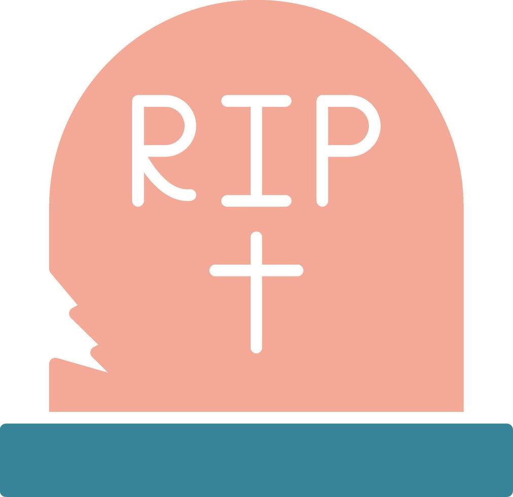 Tombstone Glyph Two Color Icon vector