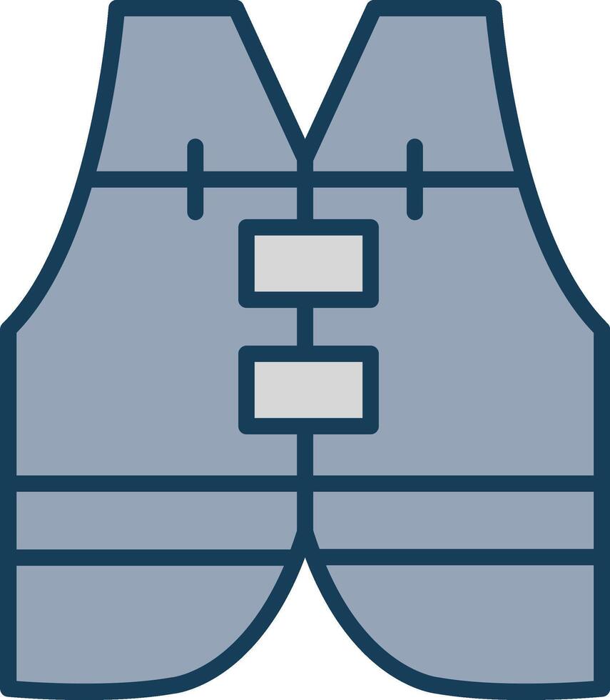 Life Vest Line Filled Grey Icon vector