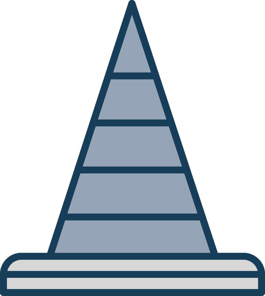 Traffic Cone Line Filled Grey Icon vector