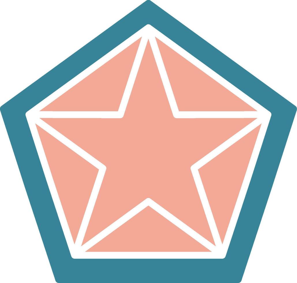 Star Pentagon Glyph Two Color Icon vector