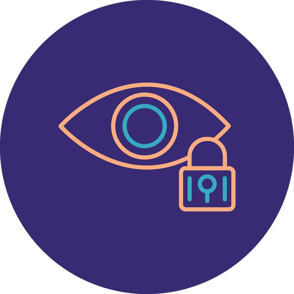 Retinal Scan Line Two Color Circle Icon vector