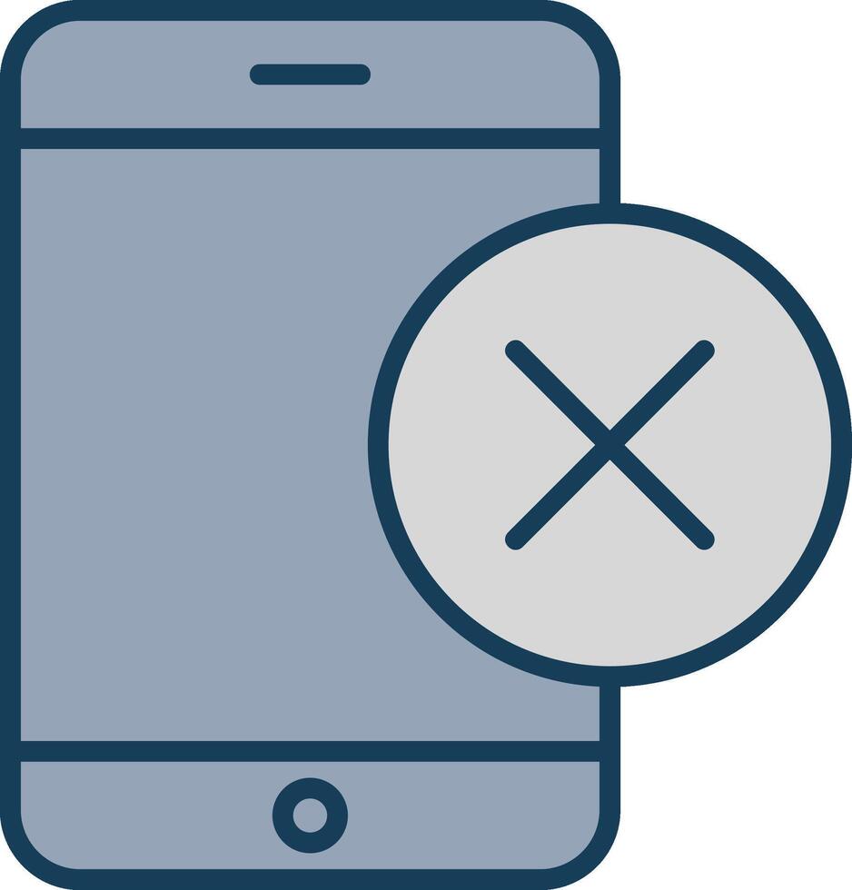 Smartphone Line Filled Grey Icon vector