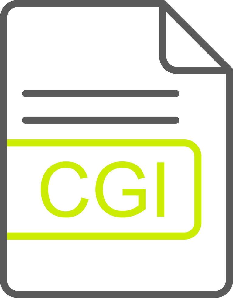 CGI File Format Line Two Color Icon vector