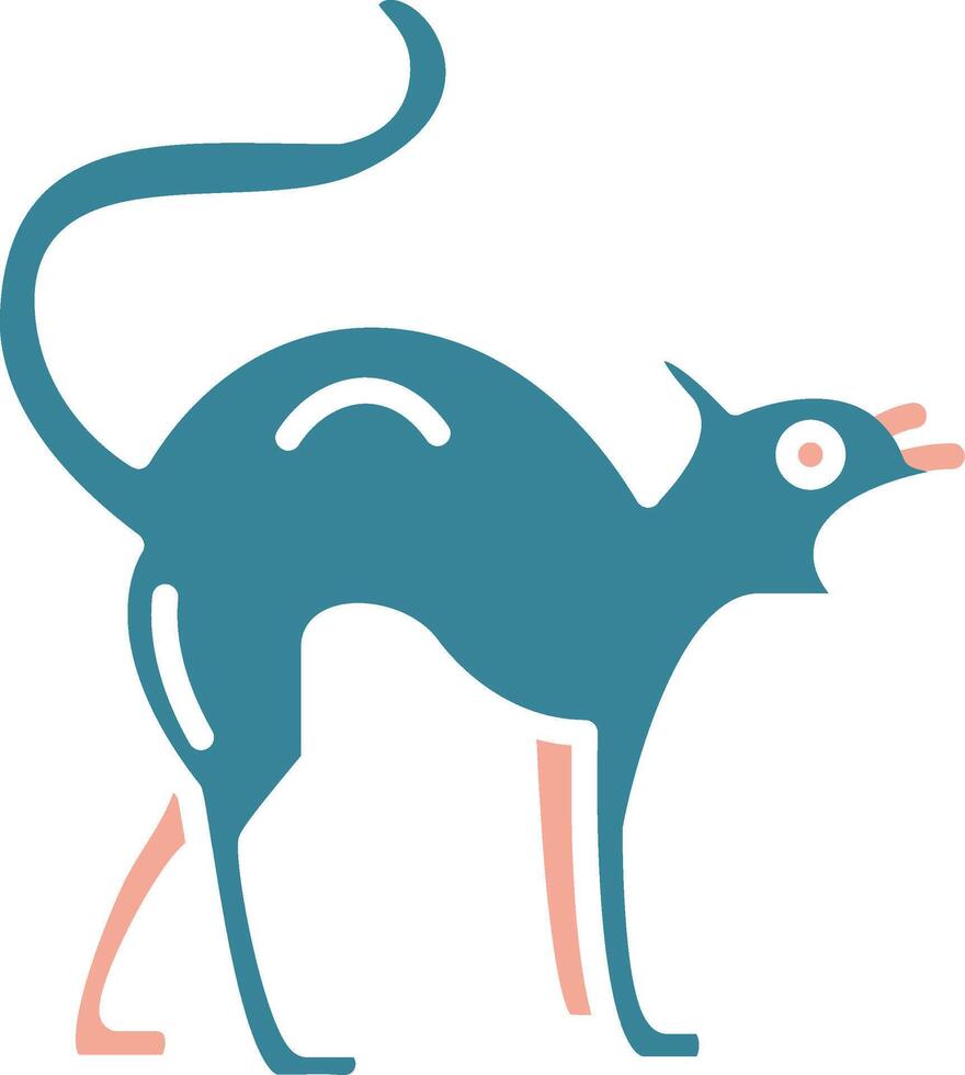 Black Cat Glyph Two Color Icon vector