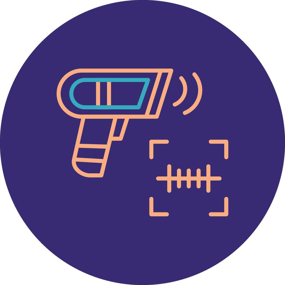 Scanning Line Two Color Circle Icon vector