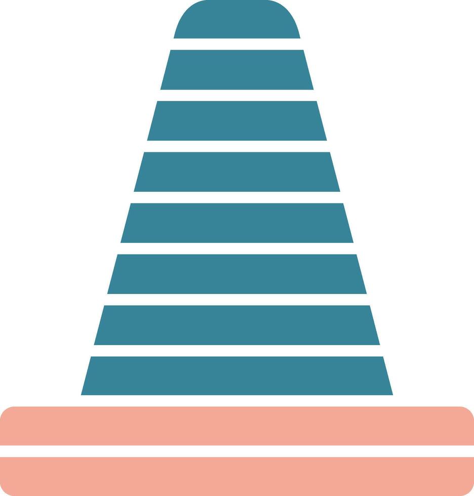 Traffic Cone Glyph Two Color Icon vector