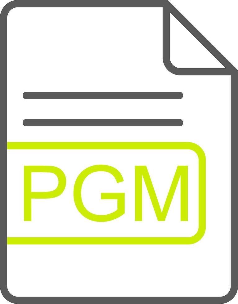 PGM File Format Line Two Color Icon vector