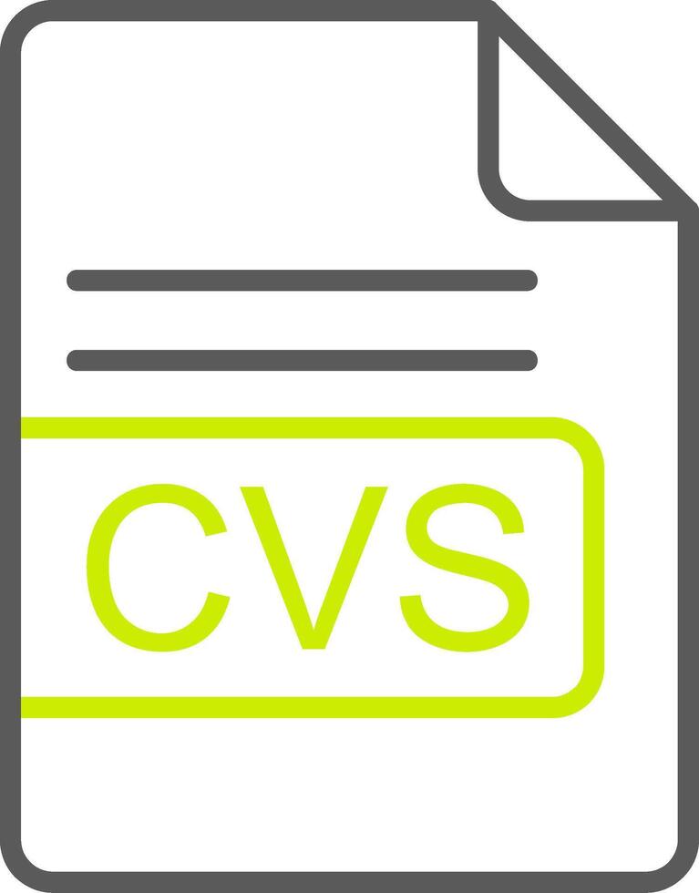CVS File Format Line Two Color Icon vector