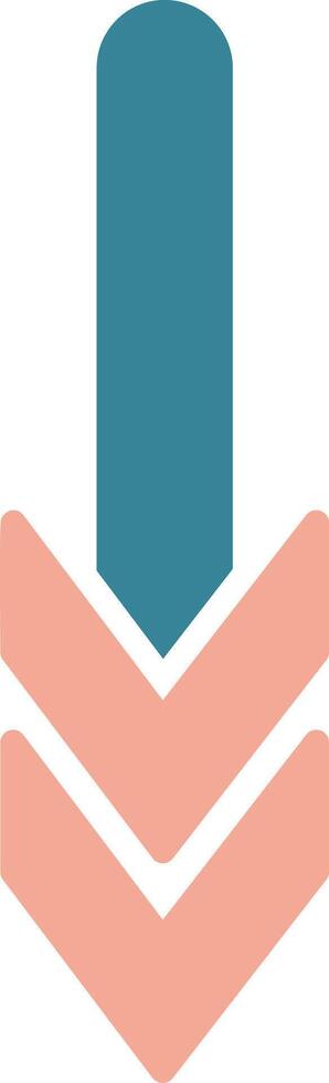 Down Glyph Two Color Icon vector