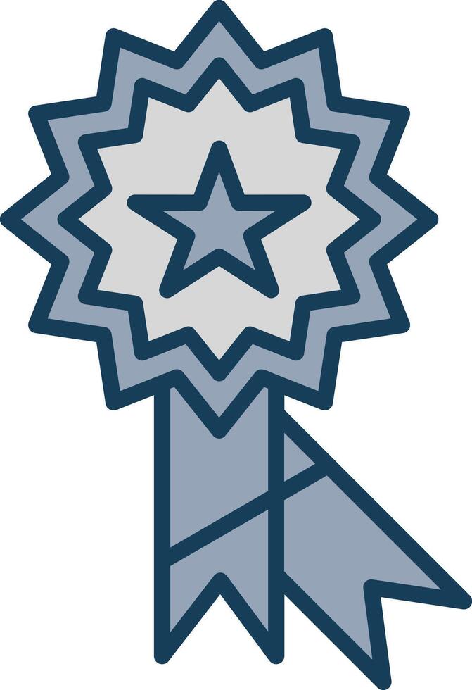 Badge Line Filled Grey Icon vector