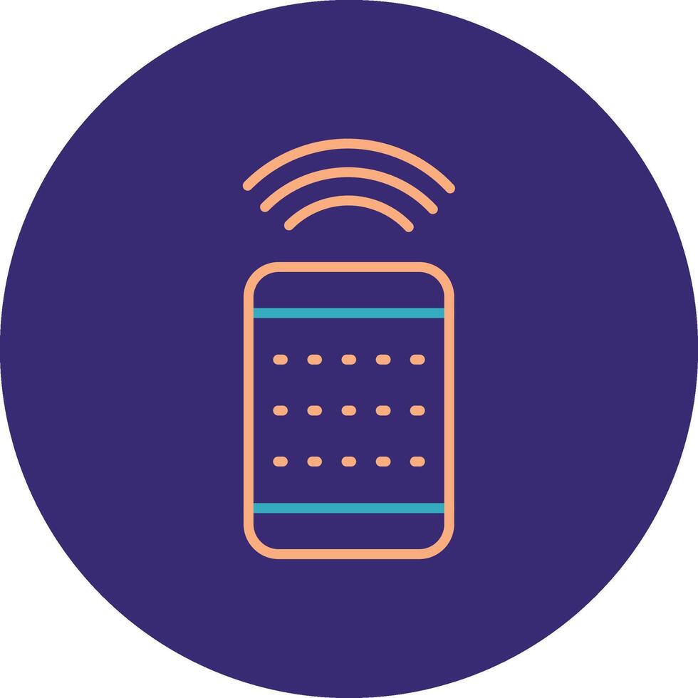 Remote Control Line Two Color Circle Icon vector