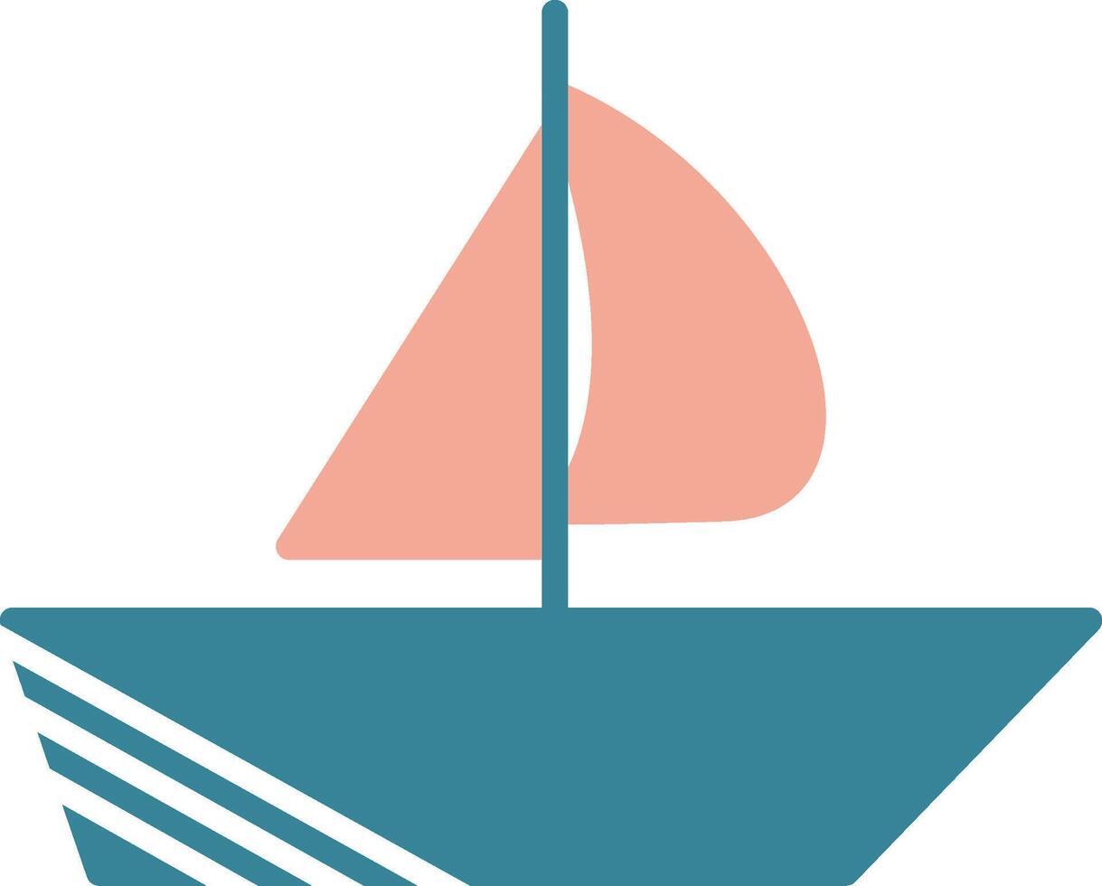 icono de dos colores de glifo de barco vector