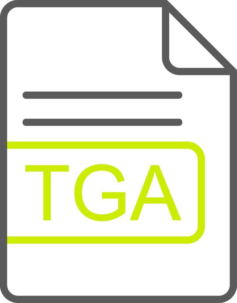 TGA File Format Line Two Color Icon vector