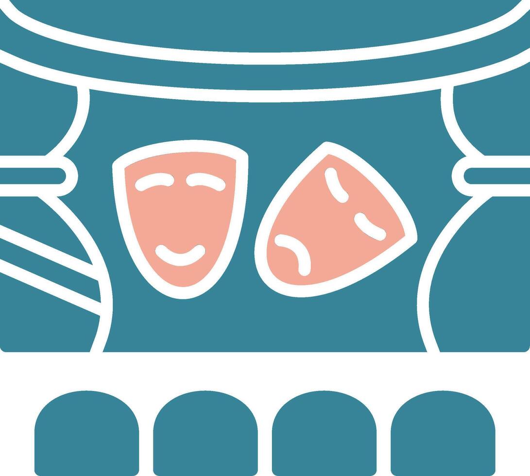Theatre Glyph Two Color Icon vector