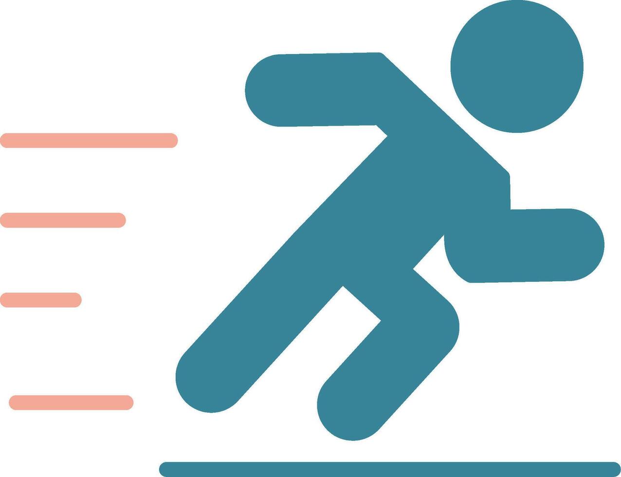 Jogging Glyph Two Color Icon vector