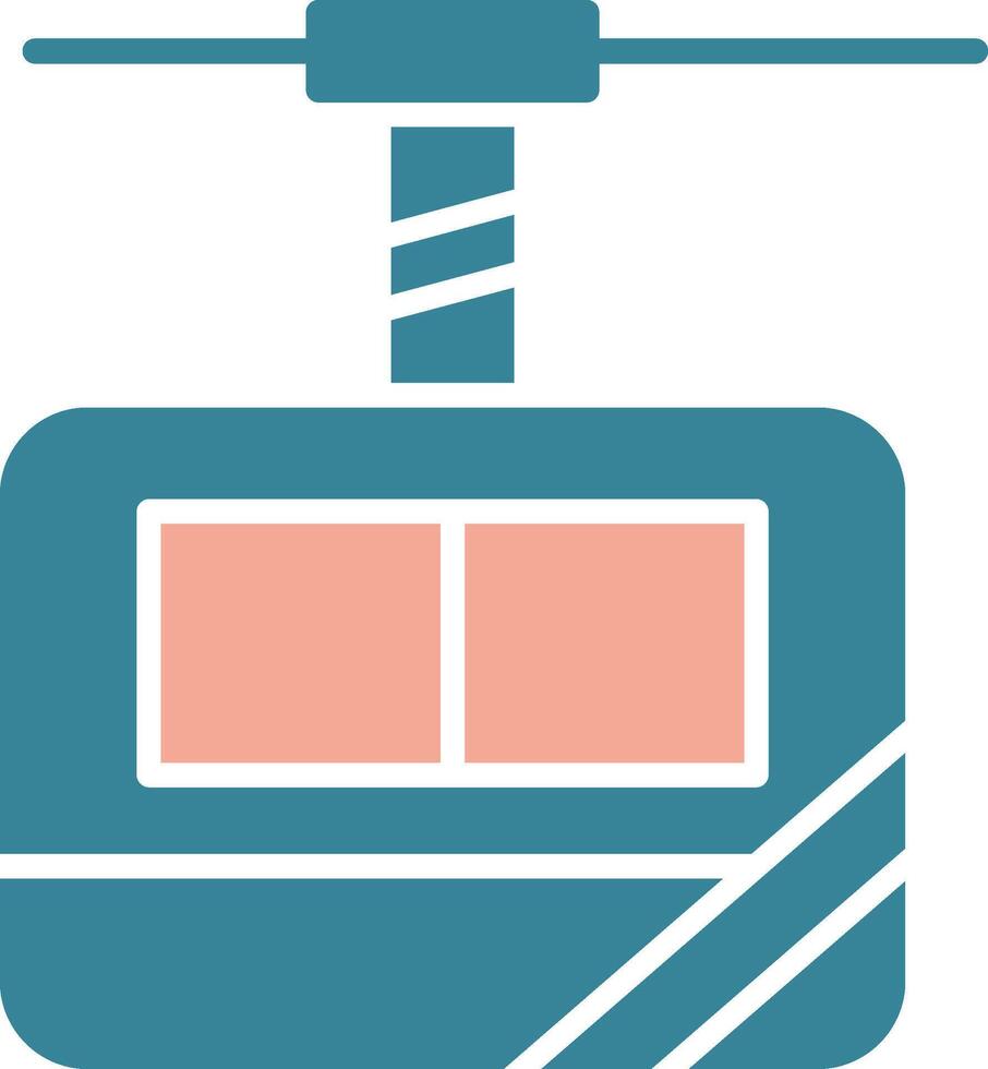 Cable Car Cabin Glyph Two Color Icon vector