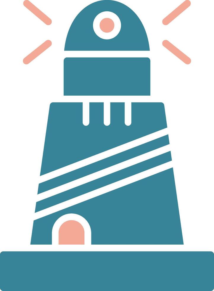 Lighthouse Glyph Two Color Icon vector