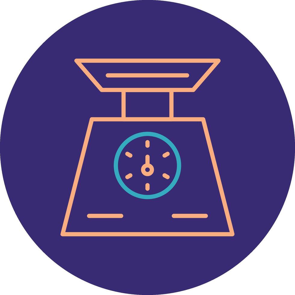 Weigh Scale Line Two Color Circle Icon vector