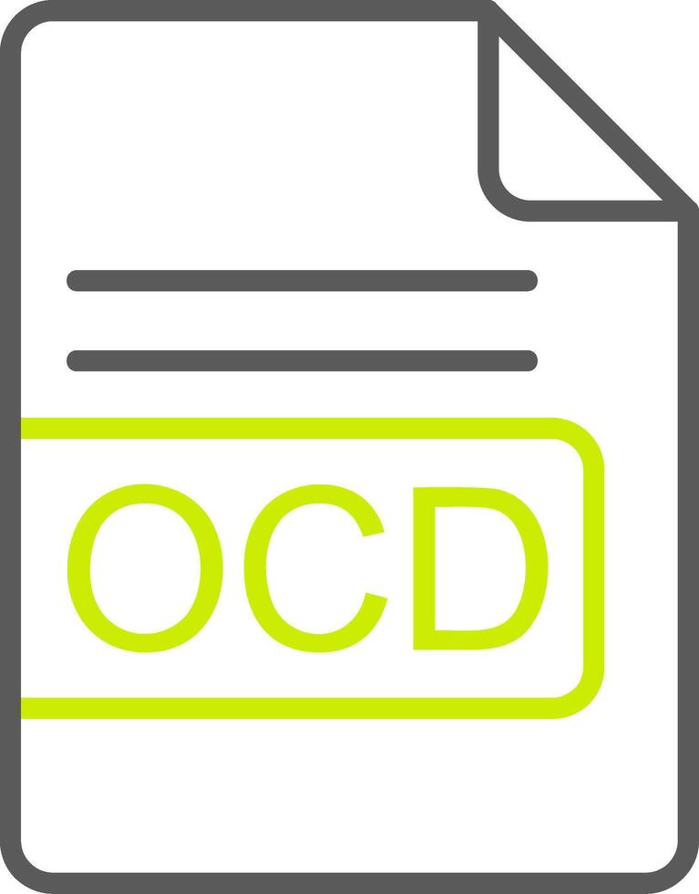 OCD File Format Line Two Color Icon vector