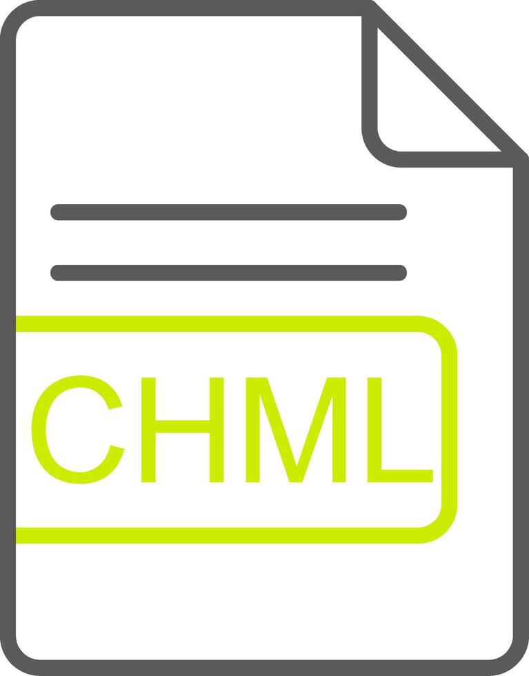 CHML File Format Line Two Color Icon vector