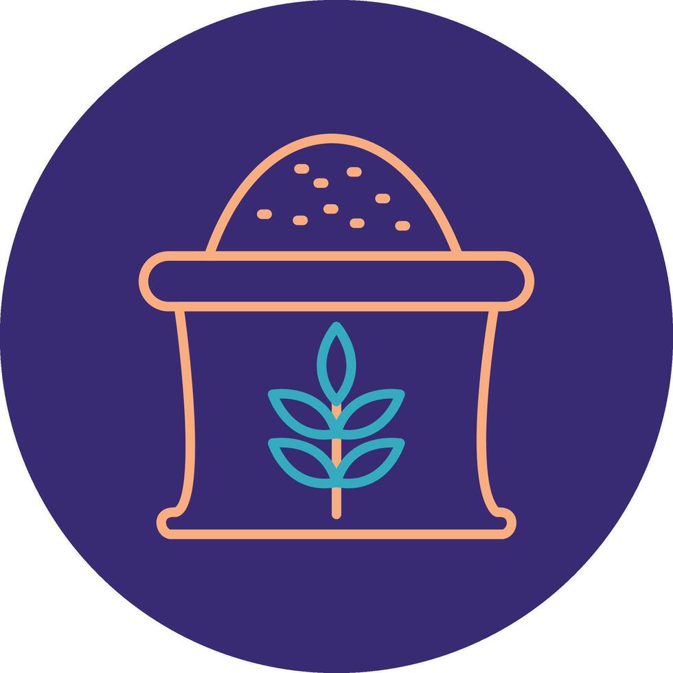 Wheat Sack Line Two Color Circle Icon vector