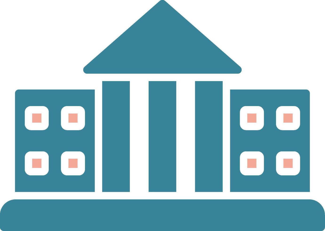 City Hall Glyph Two Color Icon vector