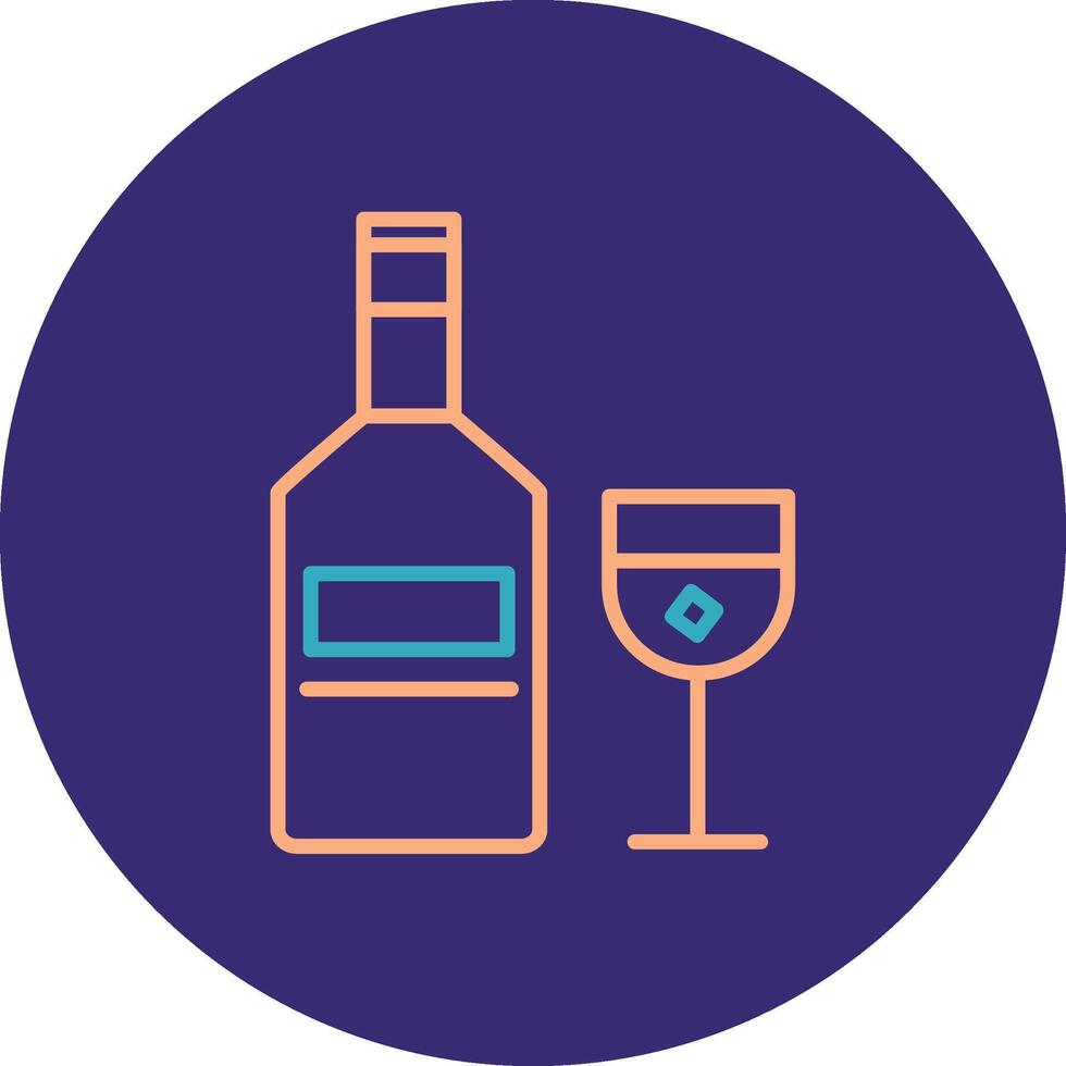 Whiskey Line Two Color Circle Icon vector