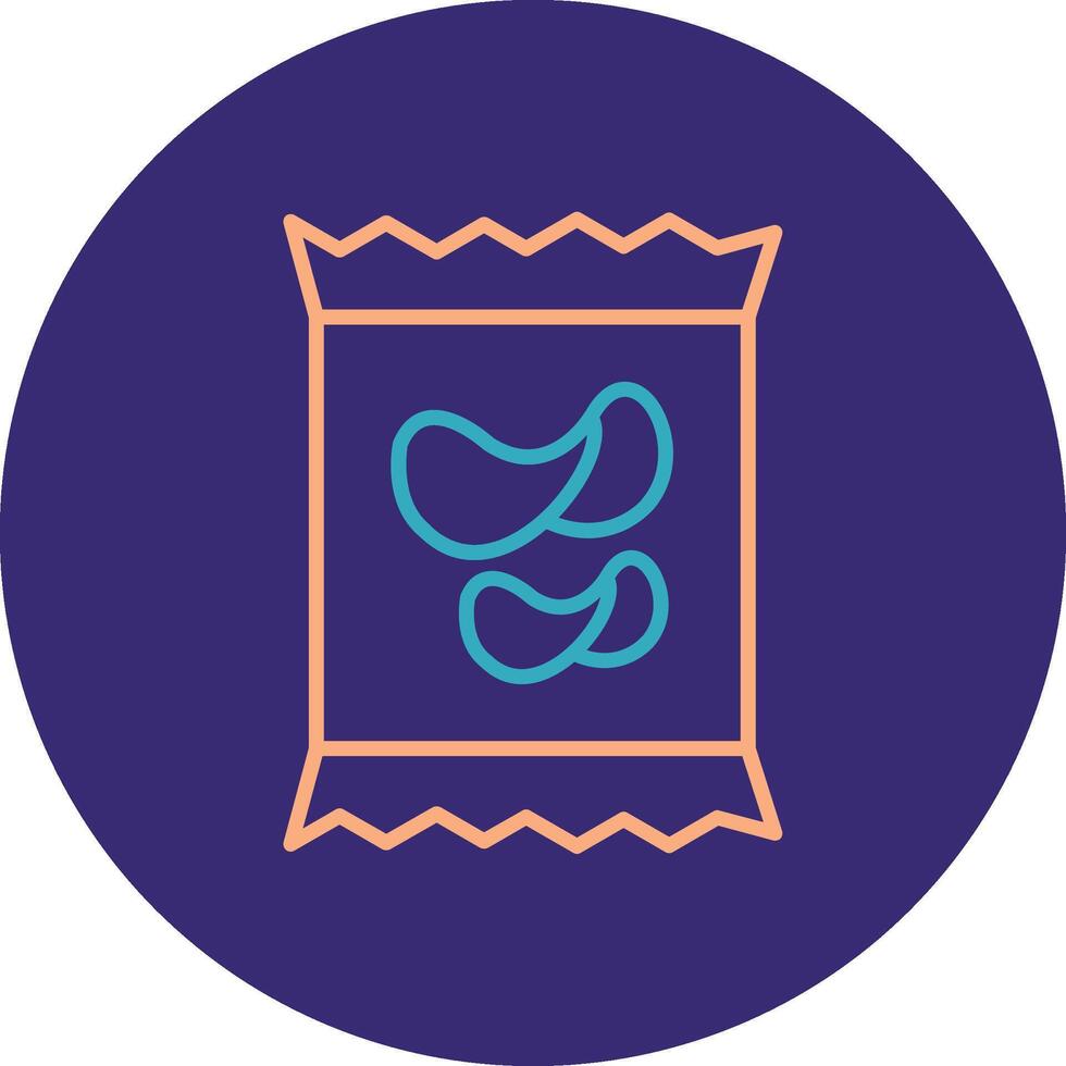 Crisps Line Two Color Circle Icon vector