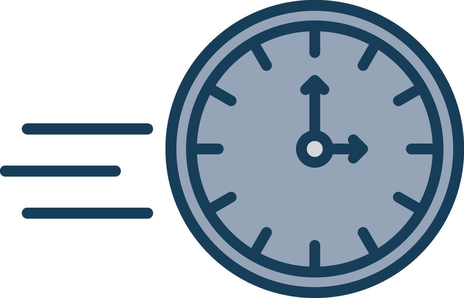 On Time Line Filled Grey Icon vector