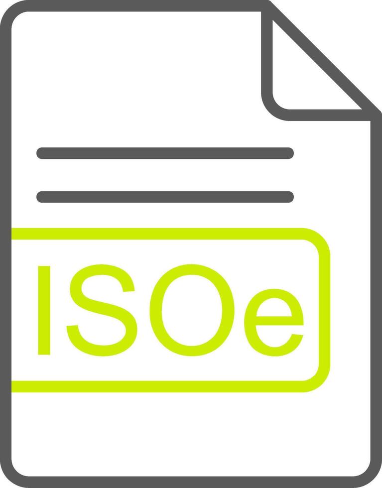 ISOe File Format Line Two Color Icon vector