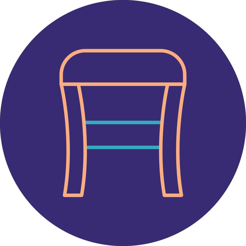 Stool Line Two Color Circle Icon vector