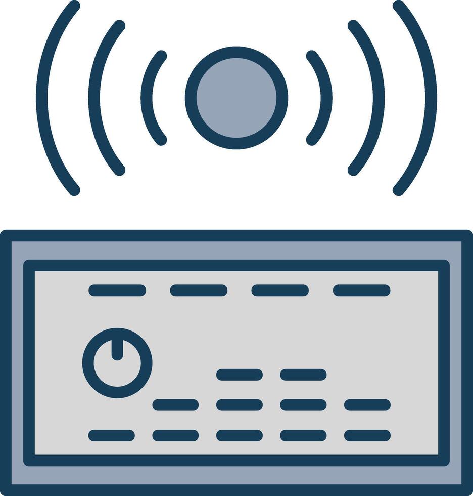 Sound System Line Filled Grey Icon vector