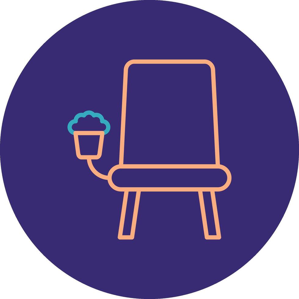 Cinema Seat Line Two Color Circle Icon vector