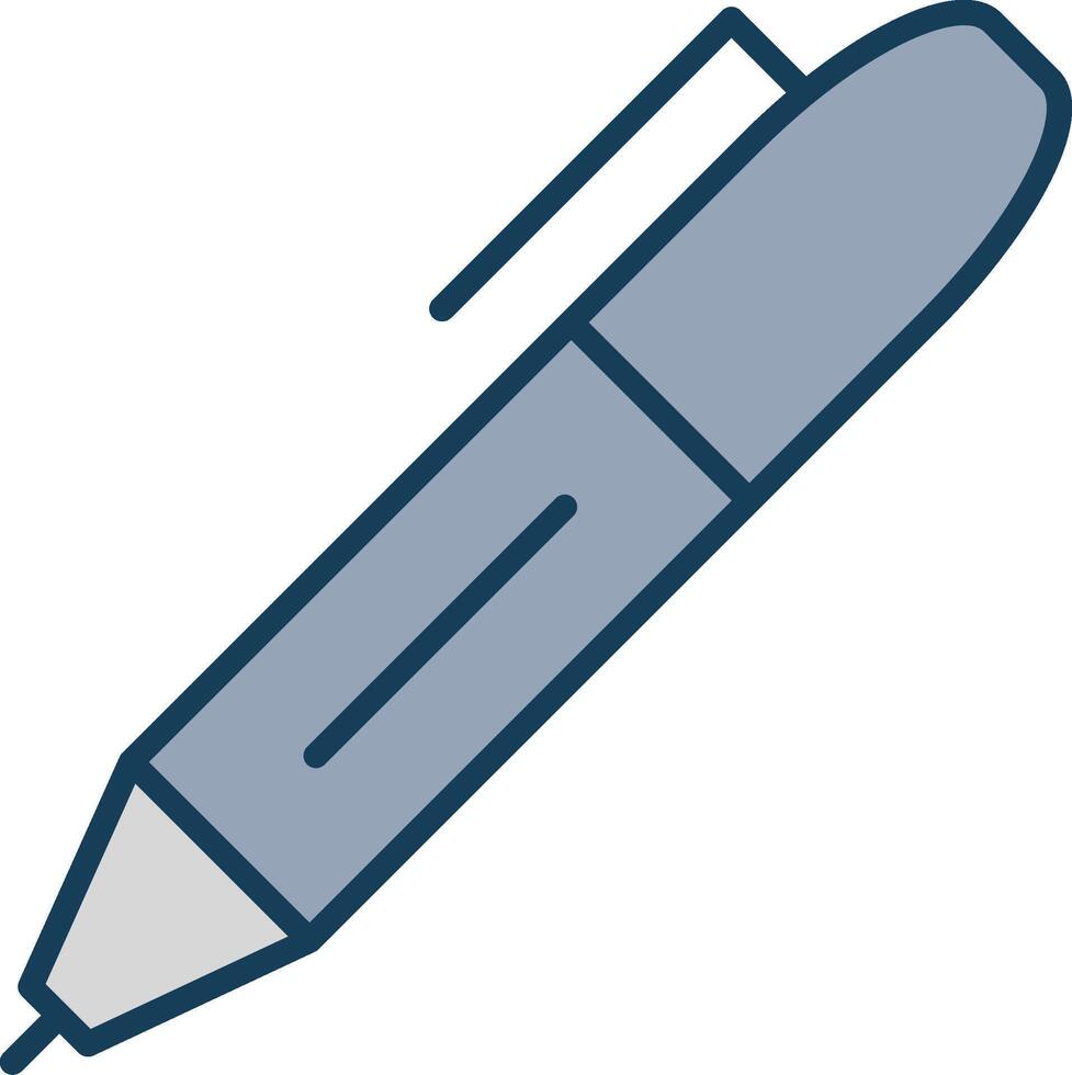 Fountain Pen Line Filled Grey Icon vector