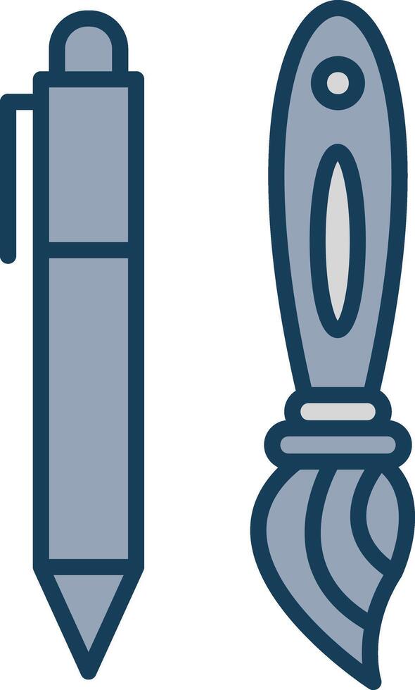Pen Line Filled Grey Icon vector
