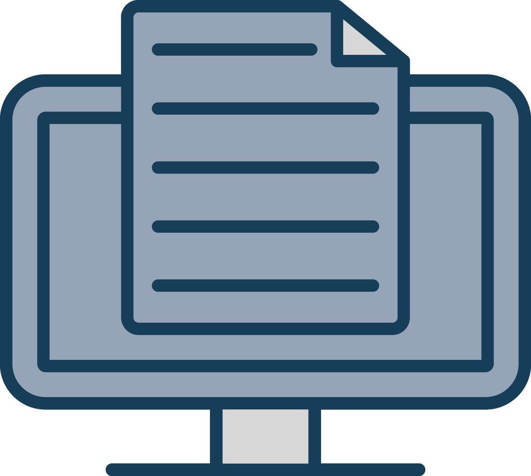 monitor Line Filled Grey Icon vector