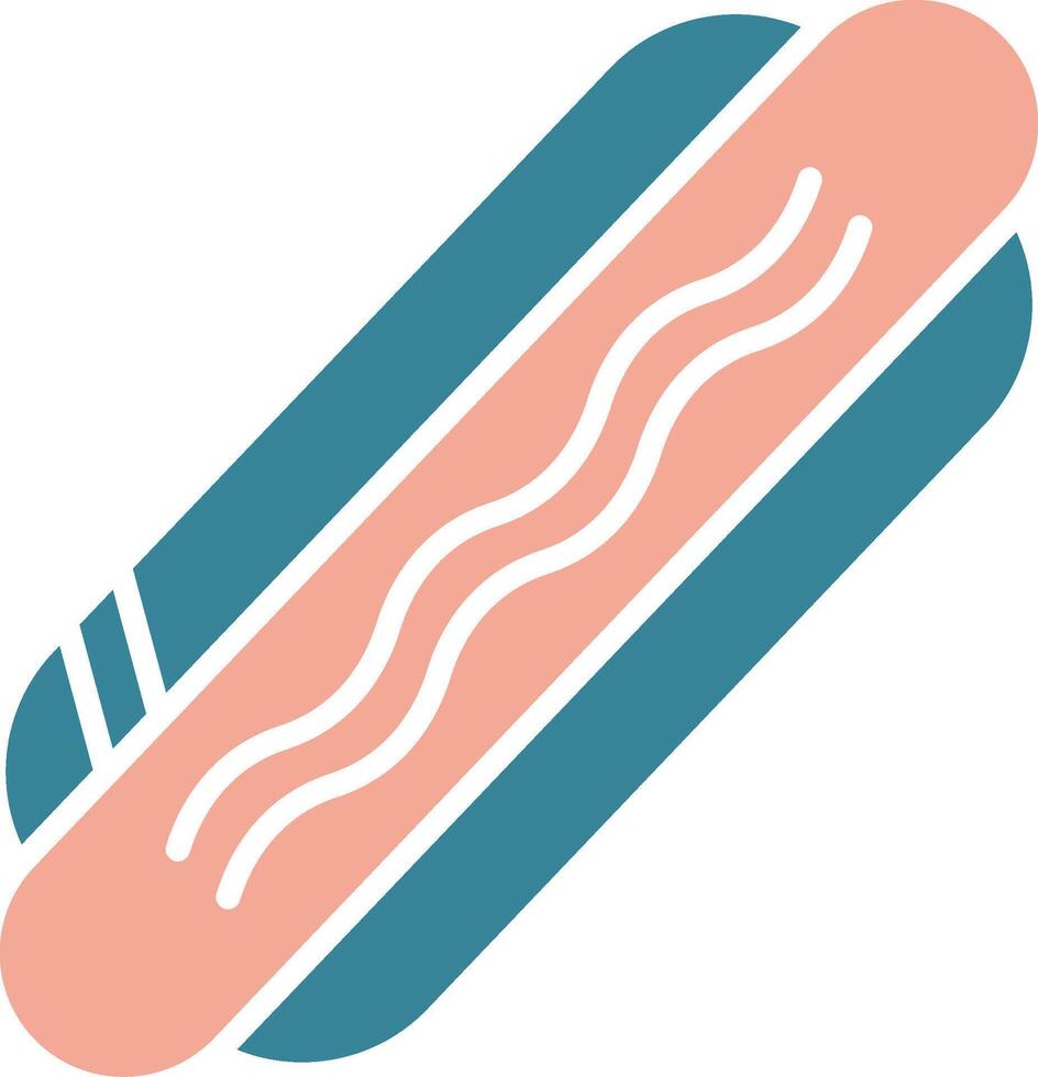 Hot Dog Glyph Two Color Icon vector