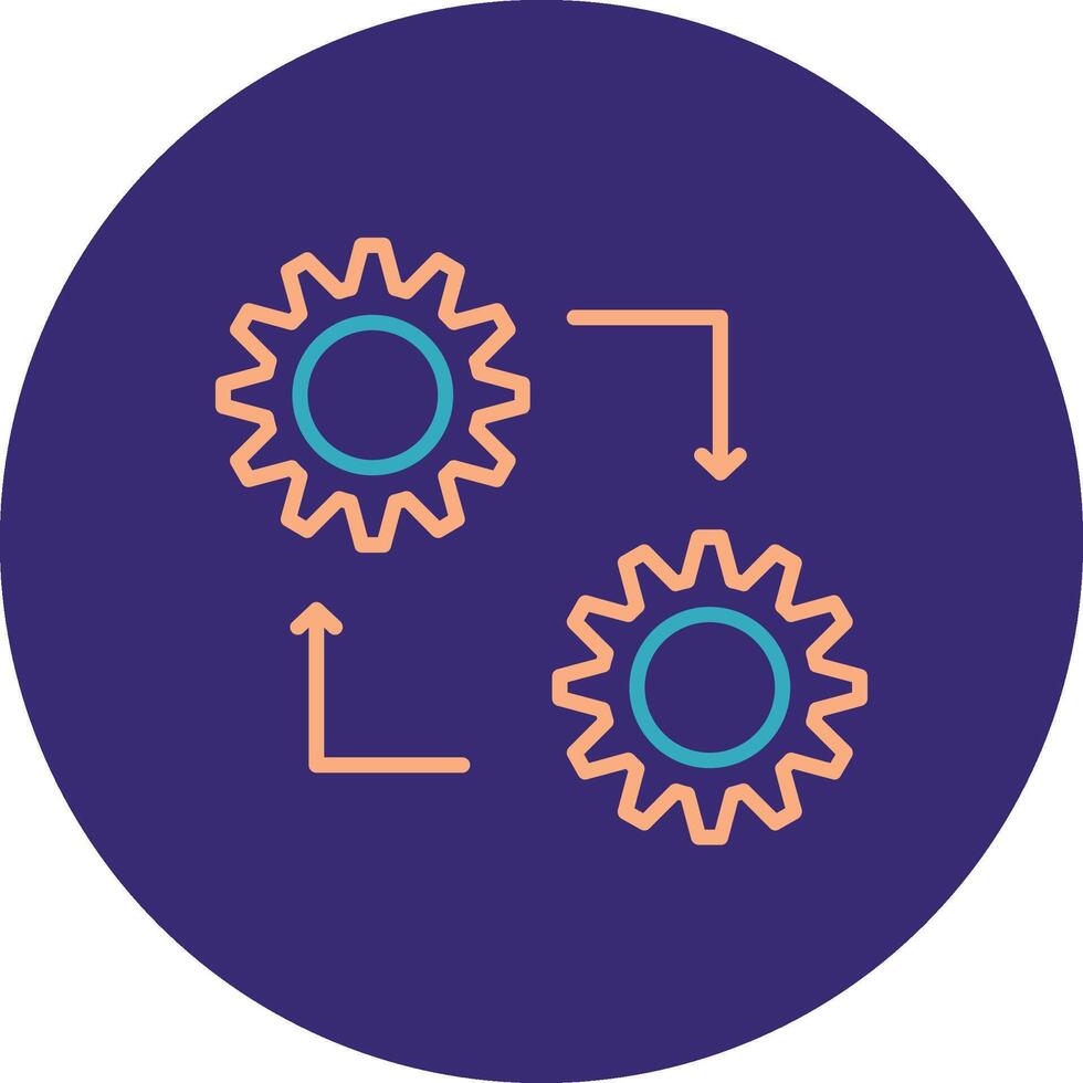 Methodology Line Two Color Circle Icon vector