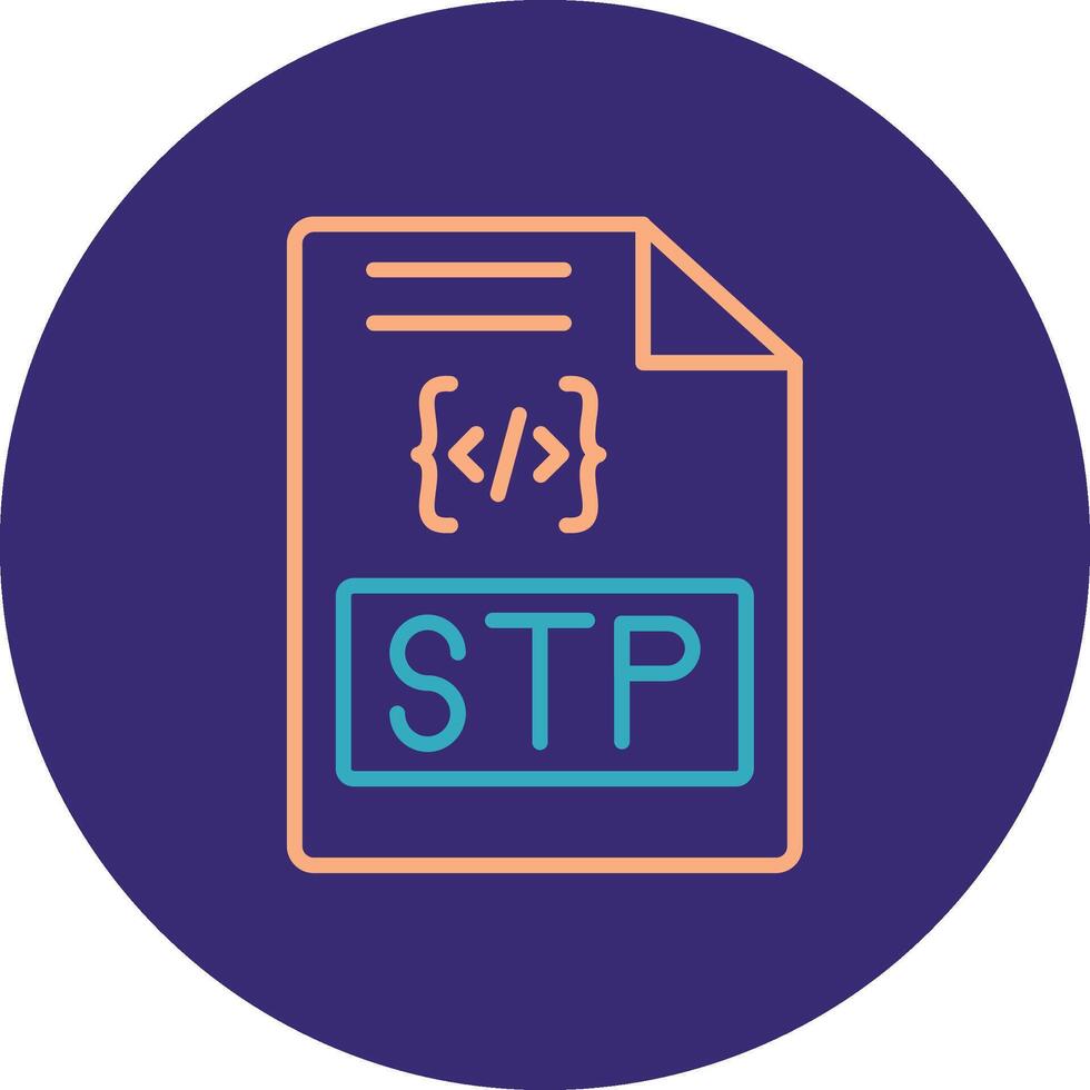 File Formats Line Two Color Circle Icon vector