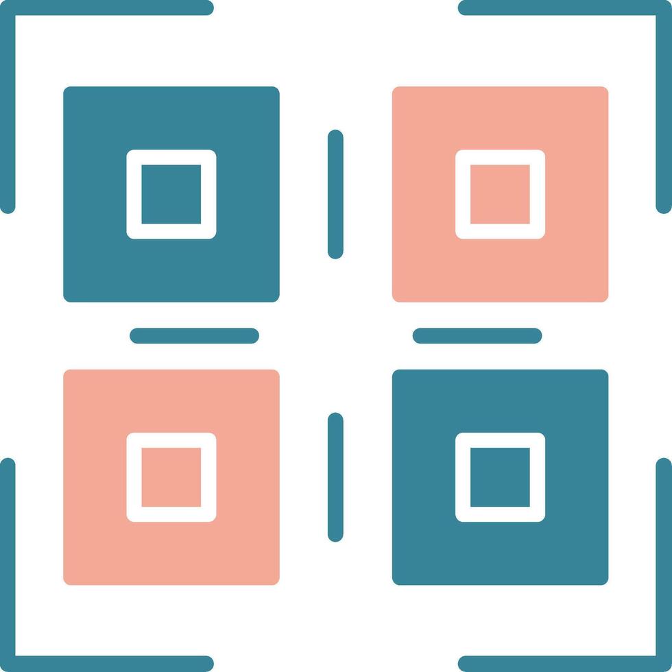 Qr Code Glyph Two Color Icon vector
