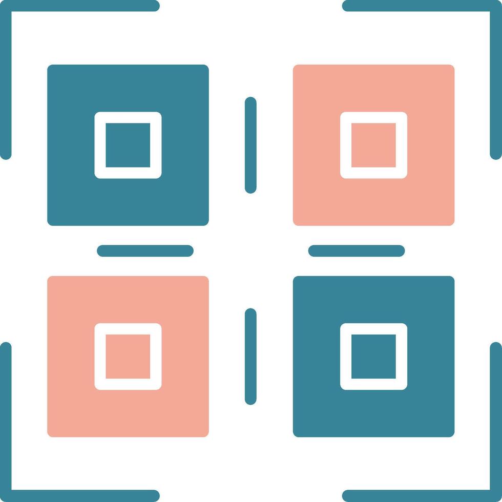 Qr Code Glyph Two Color Icon vector