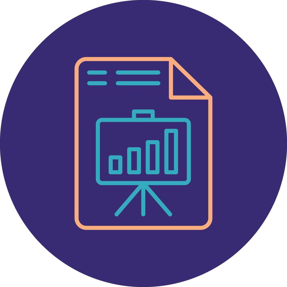Presentation Line Two Color Circle Icon vector