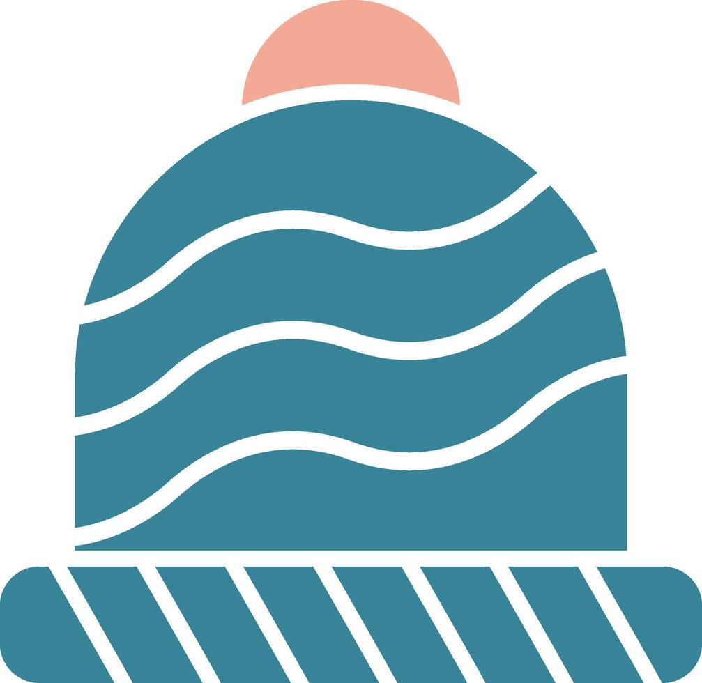 Wool Hat Glyph Two Color Icon vector