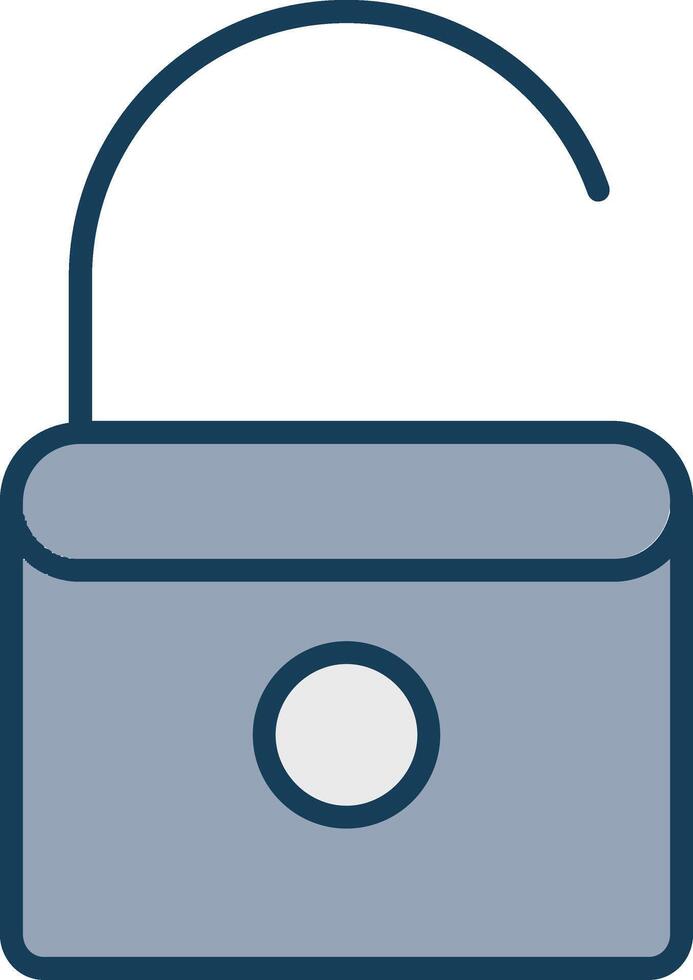 Open Lock Line Filled Grey Icon vector