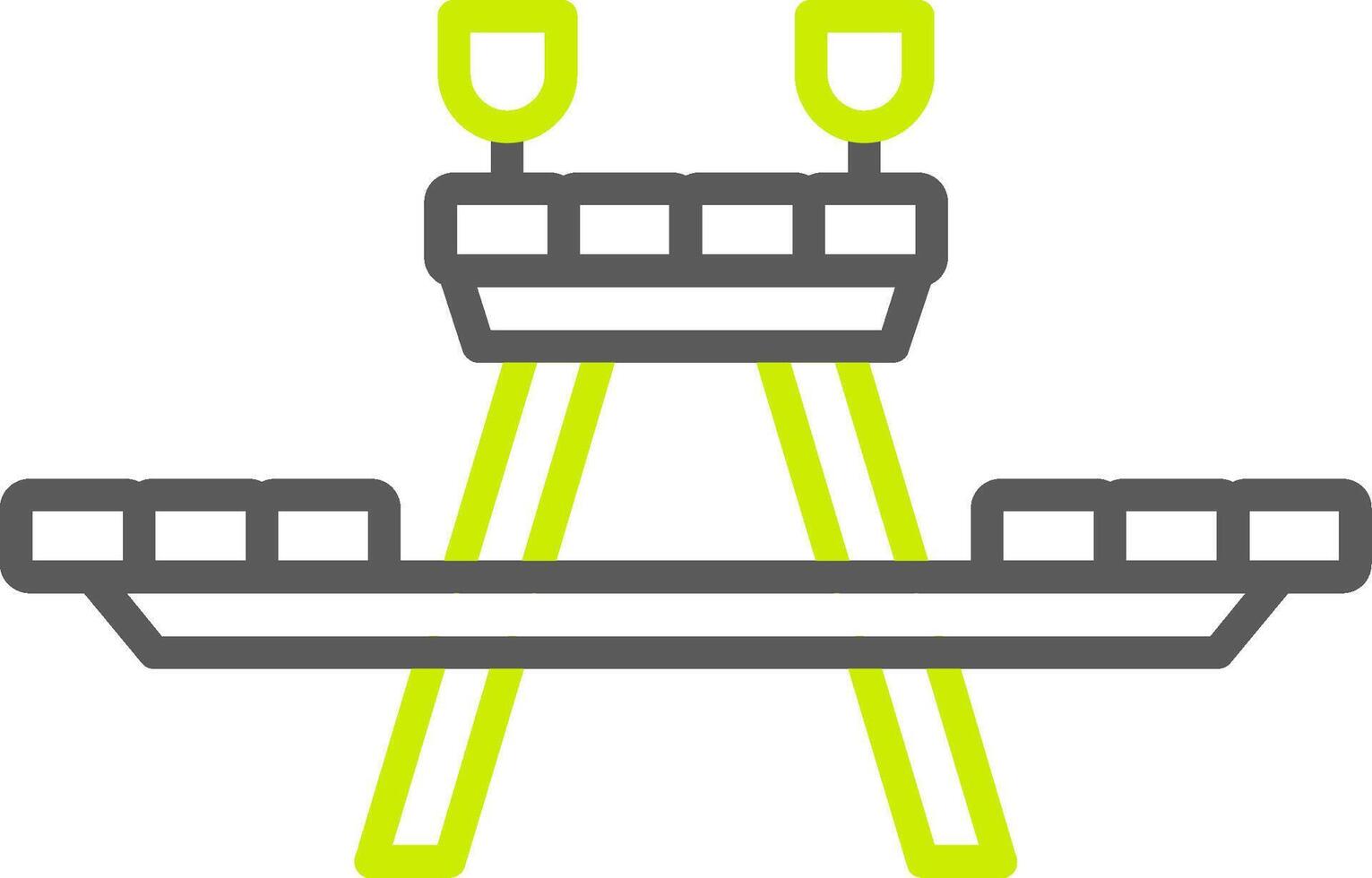 Picnic Table Line Two Color Icon vector