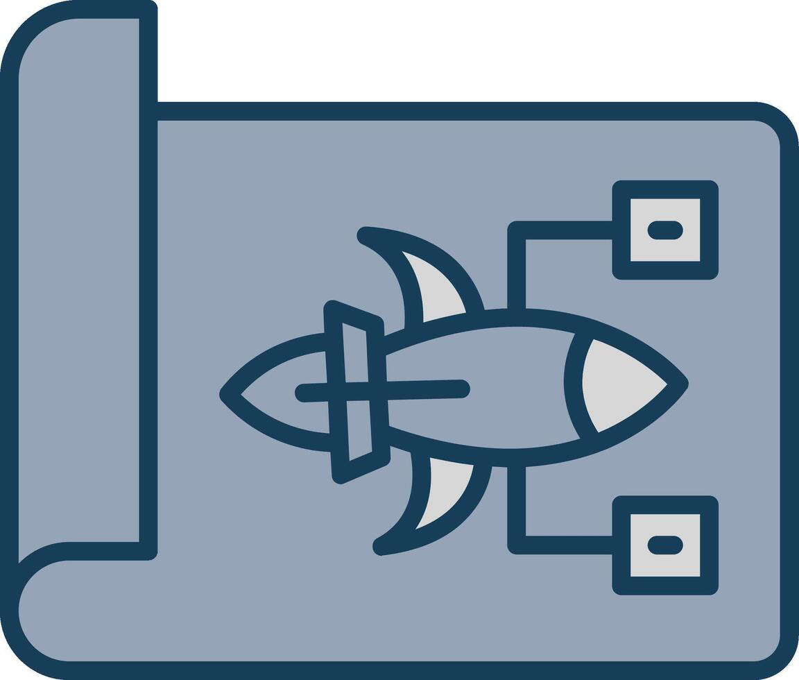 Plans Line Filled Grey Icon vector